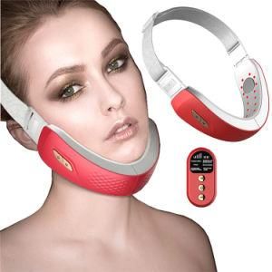 Microcurrent V Face Massager Red LED Light Therapy EMS Facial Lifting Belt Face Slimming Double Chin Reducer