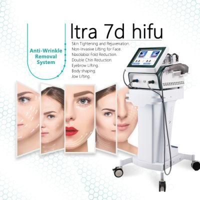 7 Cartridges Portable Professional 7D Hifu Machine for Salon Use with CE Certificate
